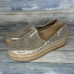 Naturalizer Tan and Black Patterned Espadrilles